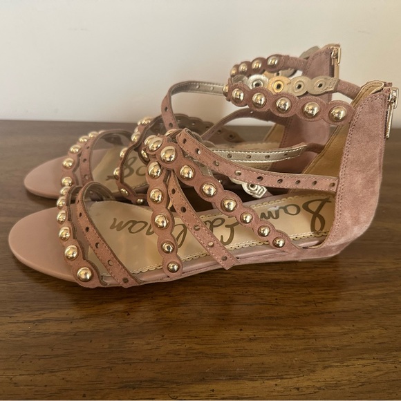 Sam Edelman Pink Studded Women's Sandals - Picture 2 of 4